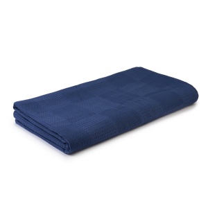 Cuvertură / pled tip fagure „Bleumarin” – 240 × 240 cm, 280 g/mp, 100% bumbac
