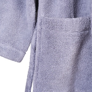 Halat de baie BRODAT PREMIUM din bumbac 100%, fir zero twist, 360 g/mp – moale, ușor și absorbant Gri - Img 6