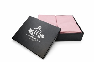 Lenjerie de Pat Satin – Hotel Supplier – 100% Bumbac Premium Satinat – 300 TC Dusty Pink - Img 2