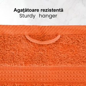 Set 4 Prosoape Fata 50x100cm 100% bumbac 500 g/mp, premium, Portocaliu - Img 4