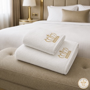 Set 2 Prosoape Baie Brodate – Bumbac 100% (680–700 g/m²), Broderie Aurie sau Argintie - Img 4