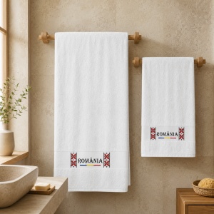 Set 2 prosoape premium ROMÂNIA, 700 g/mp, 100% bumbac - Img 2