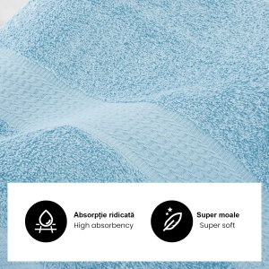 Set 4 Prosoape Corp 70x140cm 100% bumbac 500 g/mp, premium, Bleu - Img 3