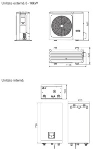 Pompa de căldură aer-apă split HYUNDAI 16 kW monofazată HYHA-V16W/D2N8-B - Img 3