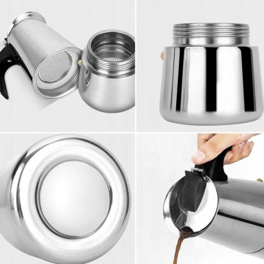 Espressor cafea din inox pentru aragaz, capacitate 9 cesti - 3 | YEO