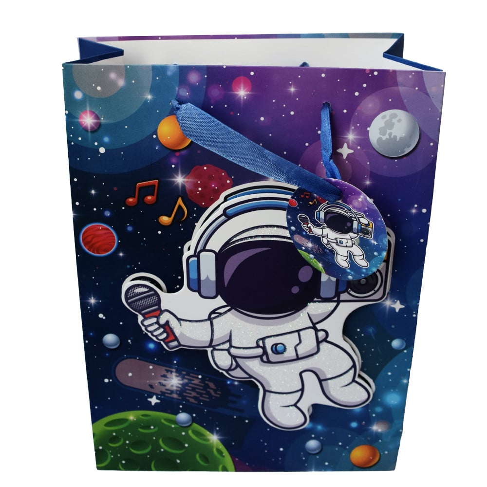 Punga de cadou Pufo Astronaut, 17.5 x 24 cm, albastru - 2 | YEO