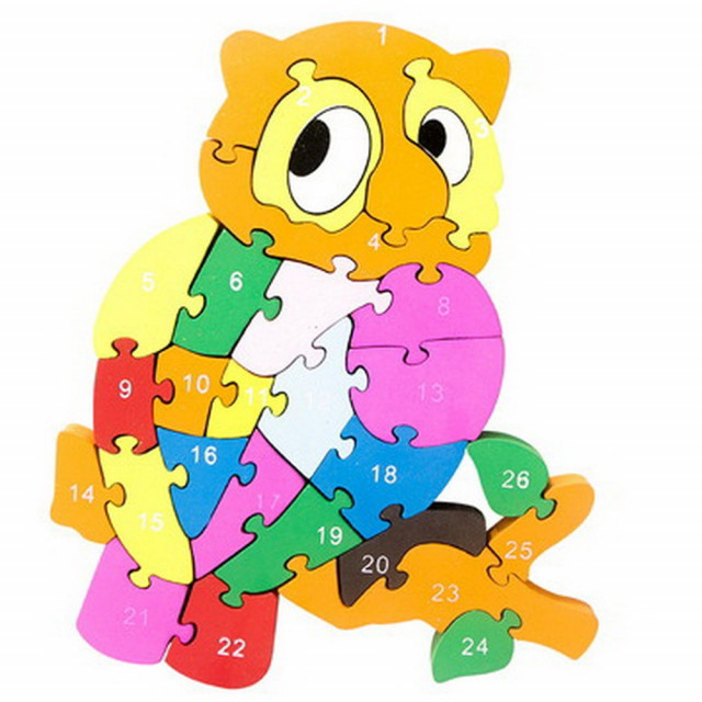 Pufo Puzzle din lemn pentru copii cu numere si cifre…