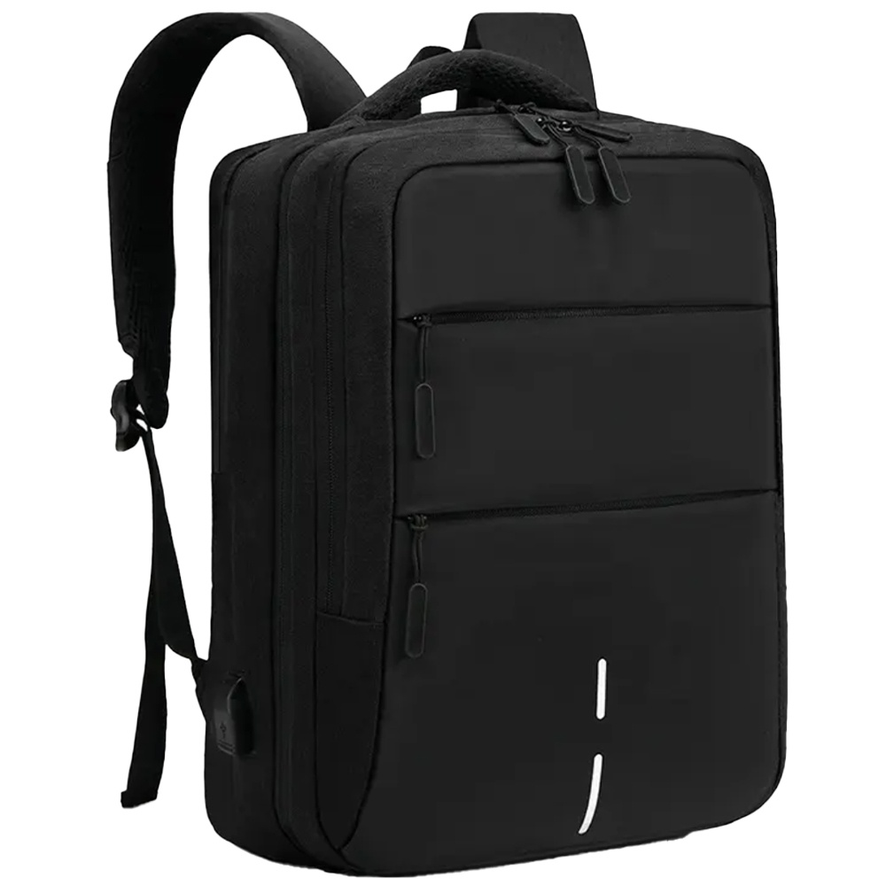 Rucsac Pufo Premium compartimentat pentru laptop, 45 x 32 cm, negru