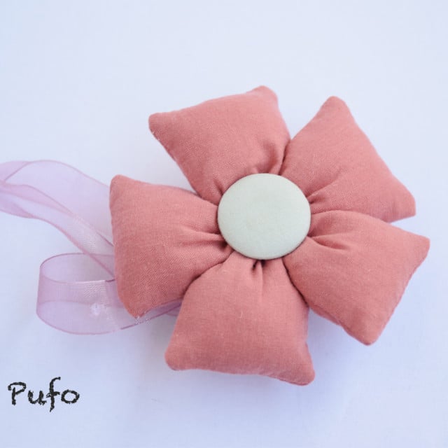 Set cordon de strangere Pufo Little Flower pentru draperie sau perdea cu magnet, 2 buc, roz - 2 | YEO