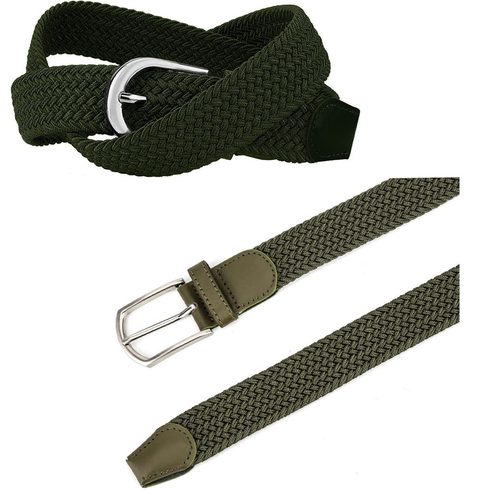 Curea elastica Pufo Sailor pentru barbati 120-130 x 3.5 cm, reglabila, verde inchis - 3 | YEO