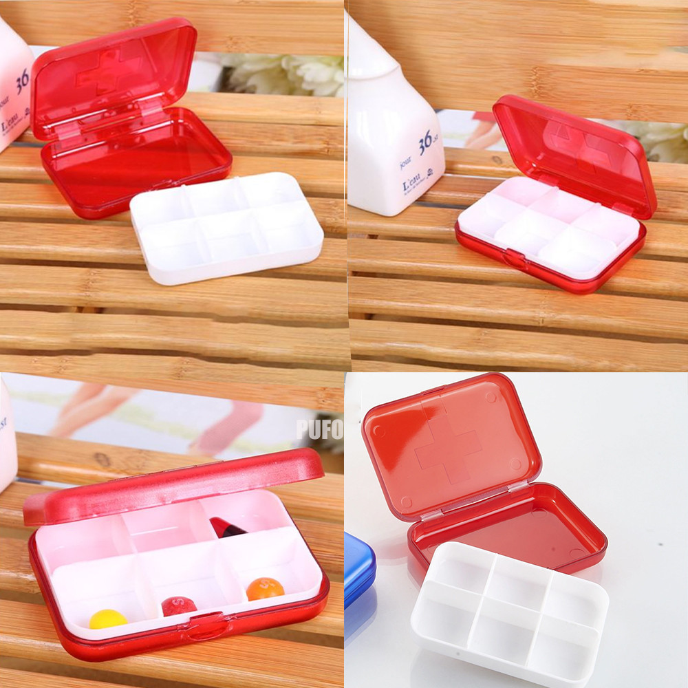 Cutie patrata pentru organizare medicamente, vitamine sau suplimente, Pufo Medicine, 9 cm, rosu - 3 | YEO