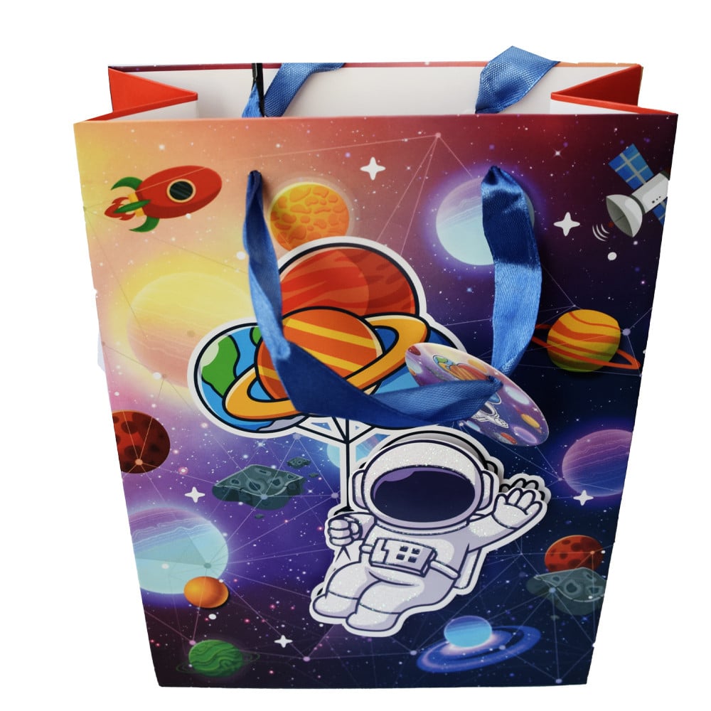 Punga de cadou Pufo Astronaut, 17.5 x 24 cm, albastru - 3 | YEO