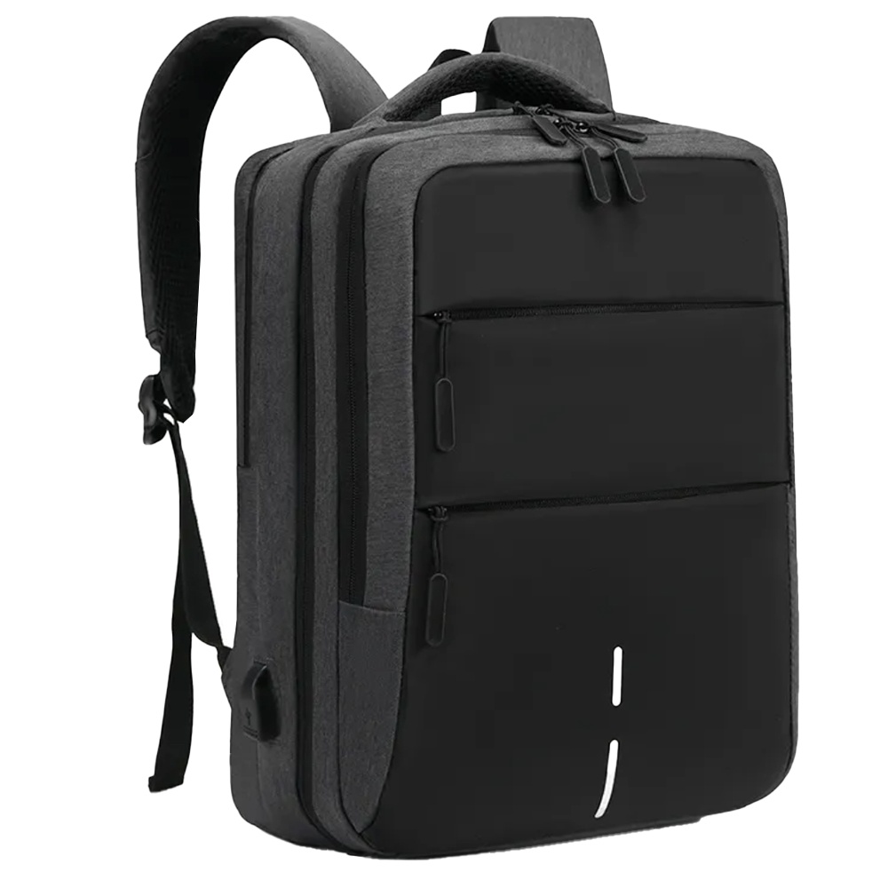 Rucsac Pufo Premium compartimentat pentru laptop, 45 x 32 cm, gri