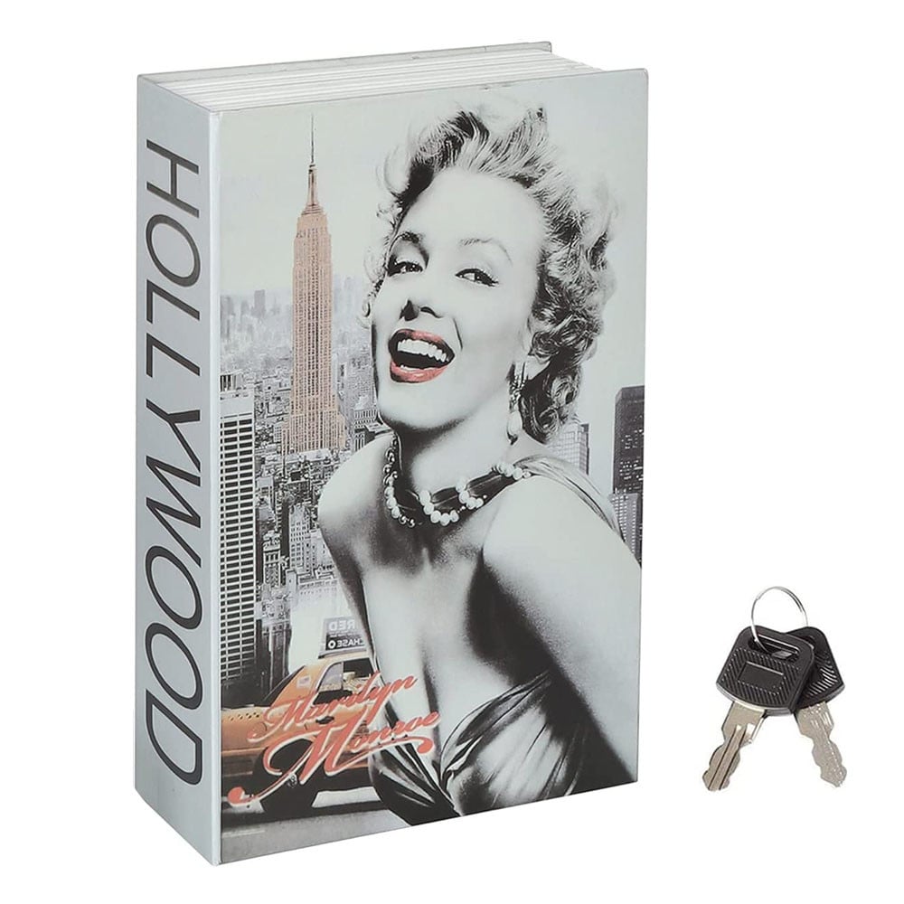 Seif secret tip carte Pufo cu cheie pentru blocare, model Marilyn Monroe, 24 x 15 cm - 1 | YEO