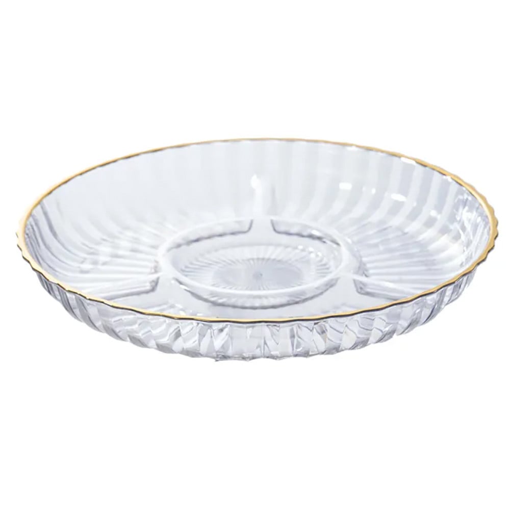 Tava rotunda Pufo Gentle Gold pentru servire cu 3 compartimente, 28 cm