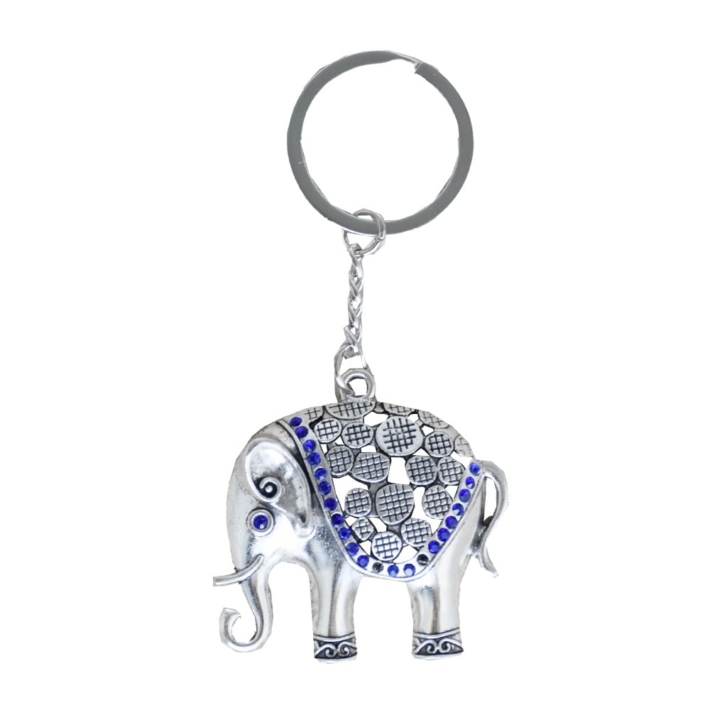 Amuleta Feng Shui tip breloc pentru protectie si noroc, model elefant, argintiu