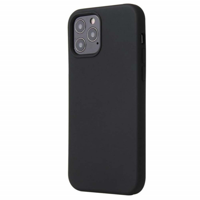 Carcasa de protectie iPhone 12, piele ecologica cu microfibra, negru - 1 | YEO