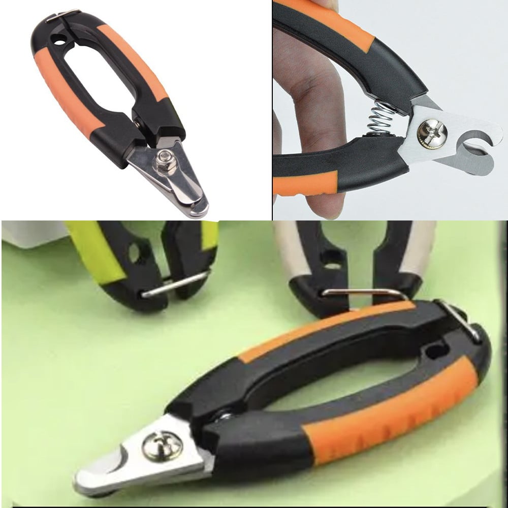 Cleste Pufo Pet pentru taiat unghii la pisici si caini, 13 cm, negru/portocaliu - 2 | YEO