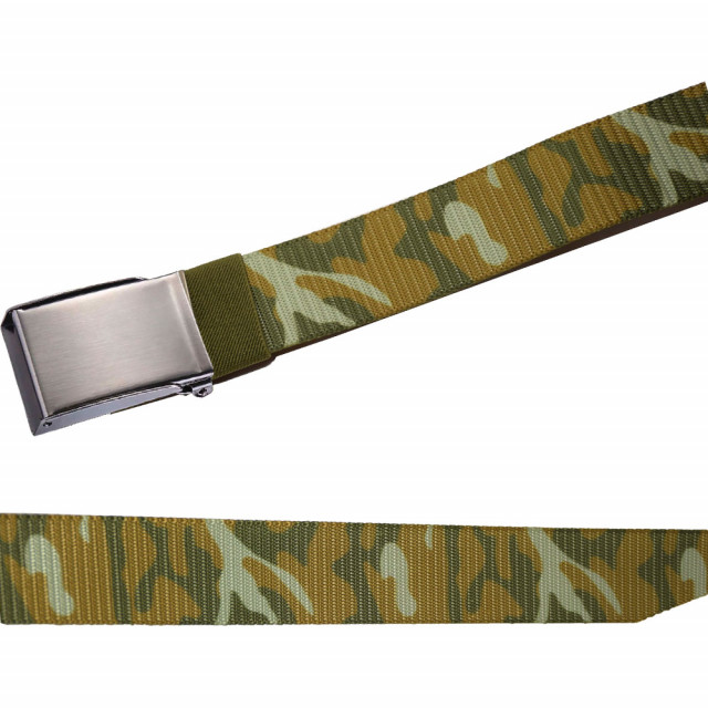 Curea Pufo Army Force pentru barbati 3.8 x 120 cm, reglabila, camuflaj, verde - 1 | YEO