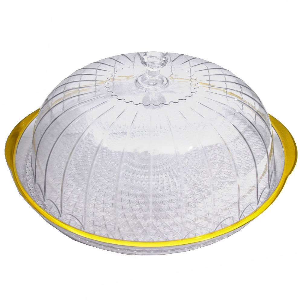 Platou rotund Pufo Cookies cu capac transparent pentru servire torturi, aperitive, prajituri, branzeturi, 30 cm - 1 | YEO