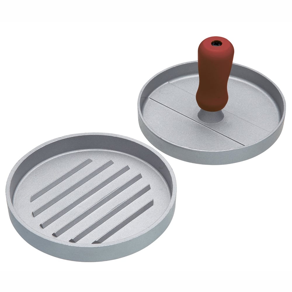 Presa cu maner Pufo pentru hamburger din aluminiu, Ø11 cm, argintiu