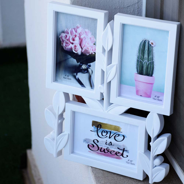 Rama foto decorativa Imperial White cu 3 poze, 30 x 25 cm, alb - 1 | YEO