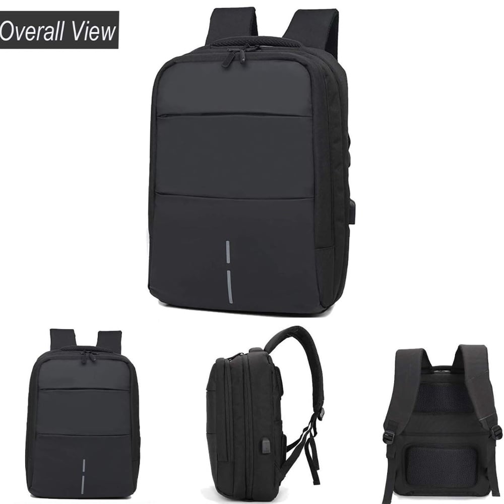 Rucsac Pufo Premium compartimentat pentru laptop, 45 x 32 cm, negru - 2 | YEO