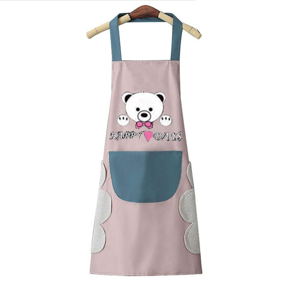 Sort de bucatarie Pufo Happy Bear, sort pentru gatit, marime universala, roz