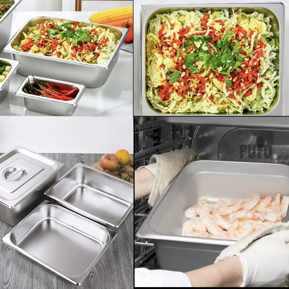 Tava gastronorm Pufo din inox pentru depozitare alimente, ideal pentru catering, restaurante, fast food, capacitate 5 L - 1 | YEO