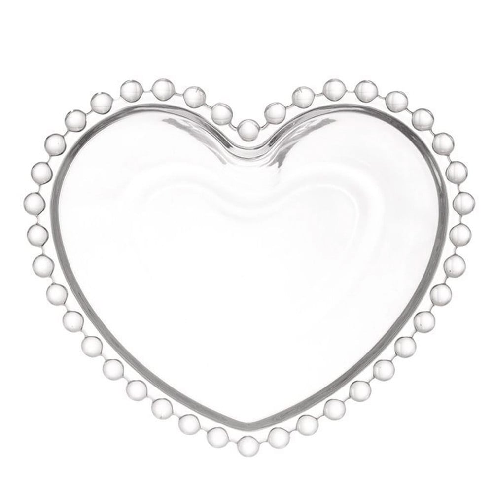 Bol de sticla elegant Pufo Heart pentru servire alune, fistic, bomboane, gustari, 16 cm - 1 | YEO