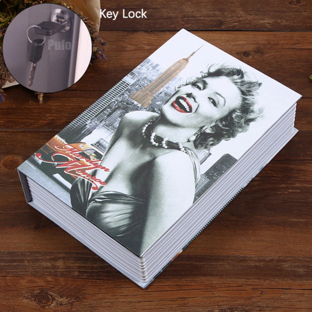 Seif secret tip carte Pufo cu cheie pentru blocare, model Marilyn Monroe, 24 x 15 cm - 3 | YEO