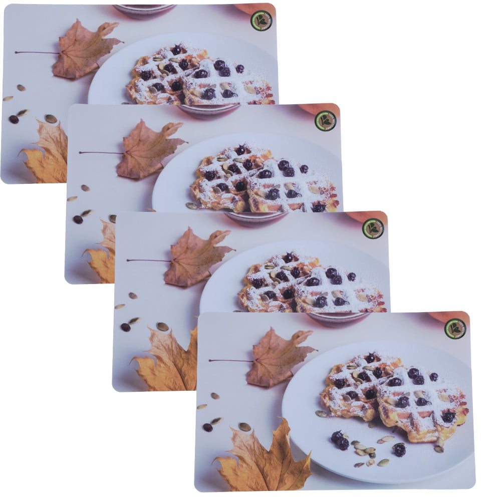 Set suport farfurie pentru servirea mesei, model Pufo Dessert, 4 bucati, 44 x 29 cm - 1 | YEO