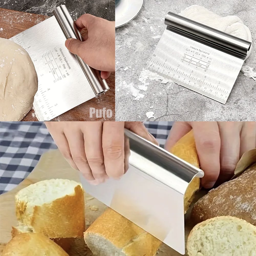 Spatula Pufo Pastry pentru taiere aluat, decorare glazura, crema la torturi, metalica, 15 cm - 3 | YEO