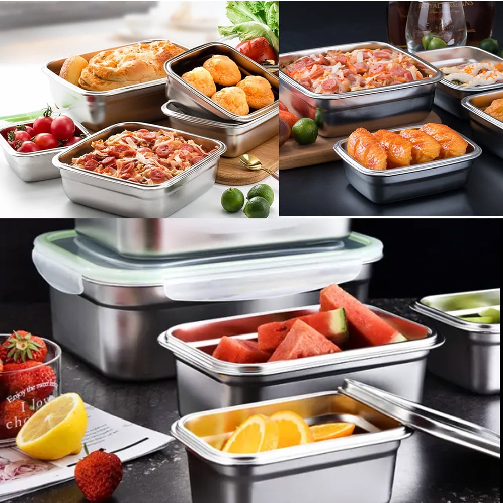 Tava gastronorm Pufo din inox cu capac etans pentru depozitare alimente, ideal pentru catering, restaurante, fast food, capacitate 5 L - 2 | YEO