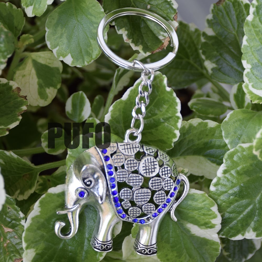 Amuleta Feng Shui tip breloc pentru protectie si noroc, model elefant, argintiu - 2 | YEO