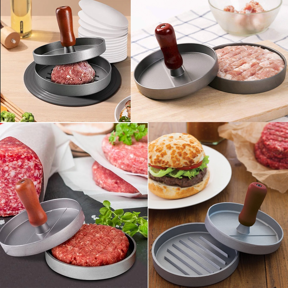 Presa cu maner Pufo pentru hamburger din aluminiu, Ø11 cm, argintiu - 2 | YEO