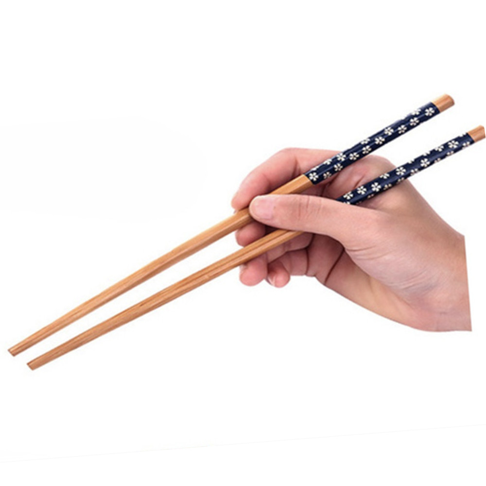 Set 5 perechi betisoare Pufo din bambus pentru sushi, 22 cm, maro/albastru - 1 | YEO