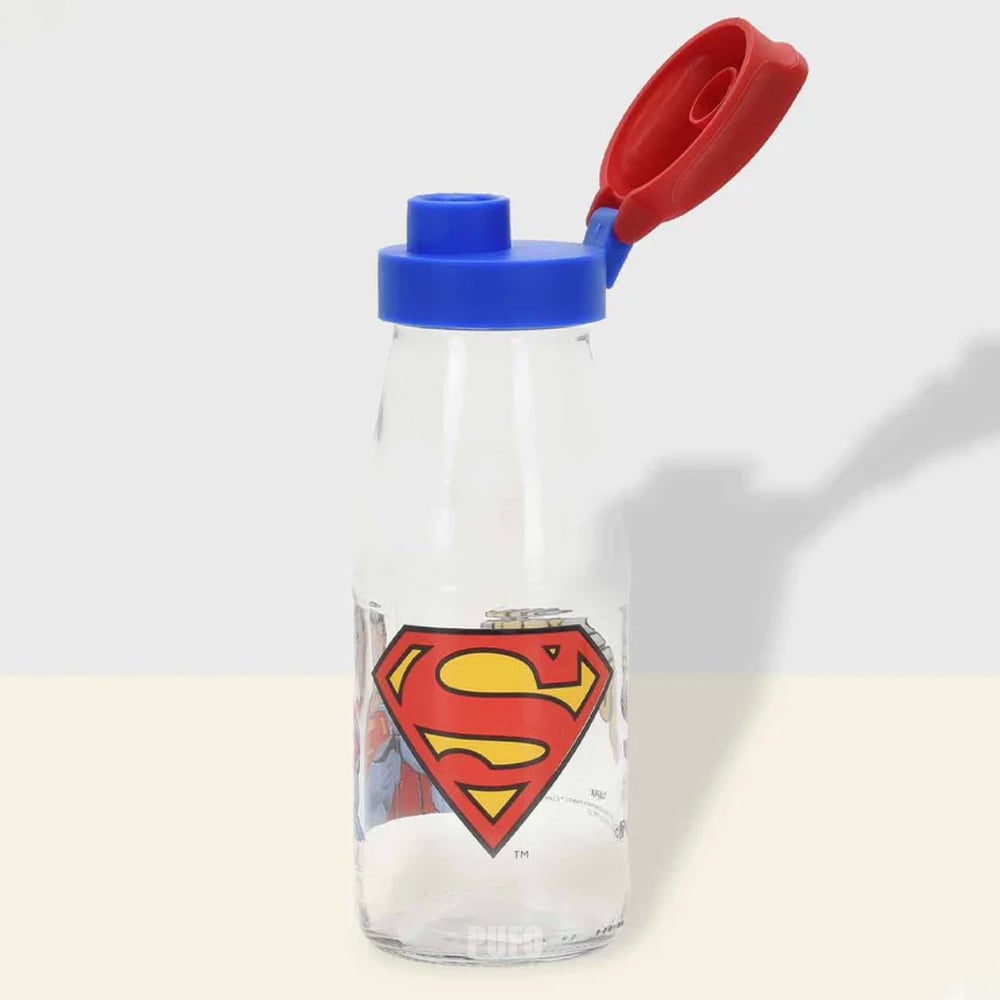 Sticla apa cu capac pentru copii, model Superman, 19 cm - 2 | YEO