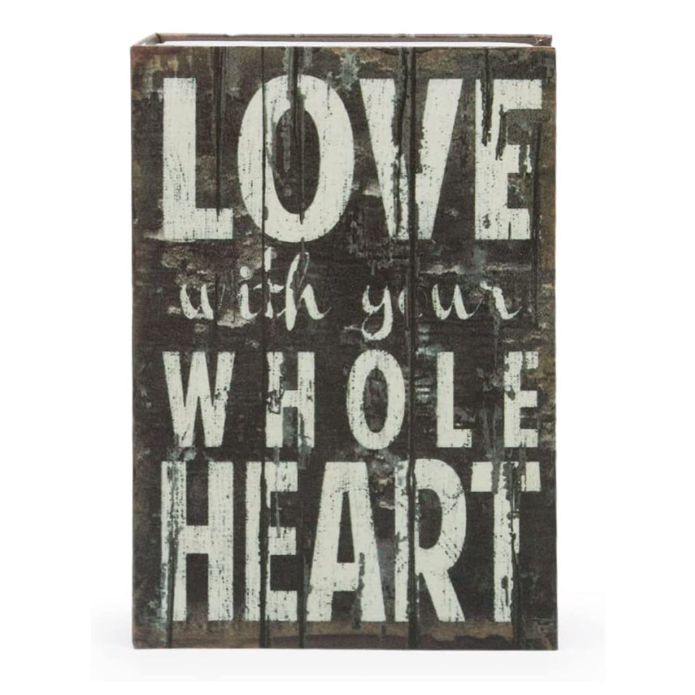 Seif secret tip carte Pufo cu cheie pentru blocare, model Love with whole Heart, 18 x 12 cm - 2 | YEO