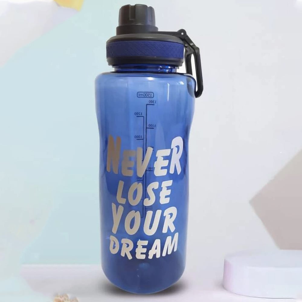 Sticla apa gradata Pufo Motivational pentru sport, fitness, antrenamente, 1 L, bleumarin - 1 | YEO