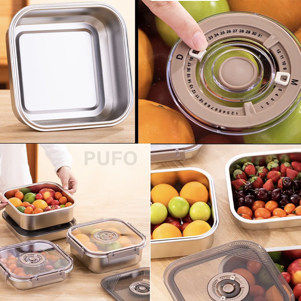 Tava gastronorm Pufo Chef din inox cu capac etans pentru depozitare alimente, ideal pentru catering, restaurante, fast food, capacitate 3 L - 2 | YEO