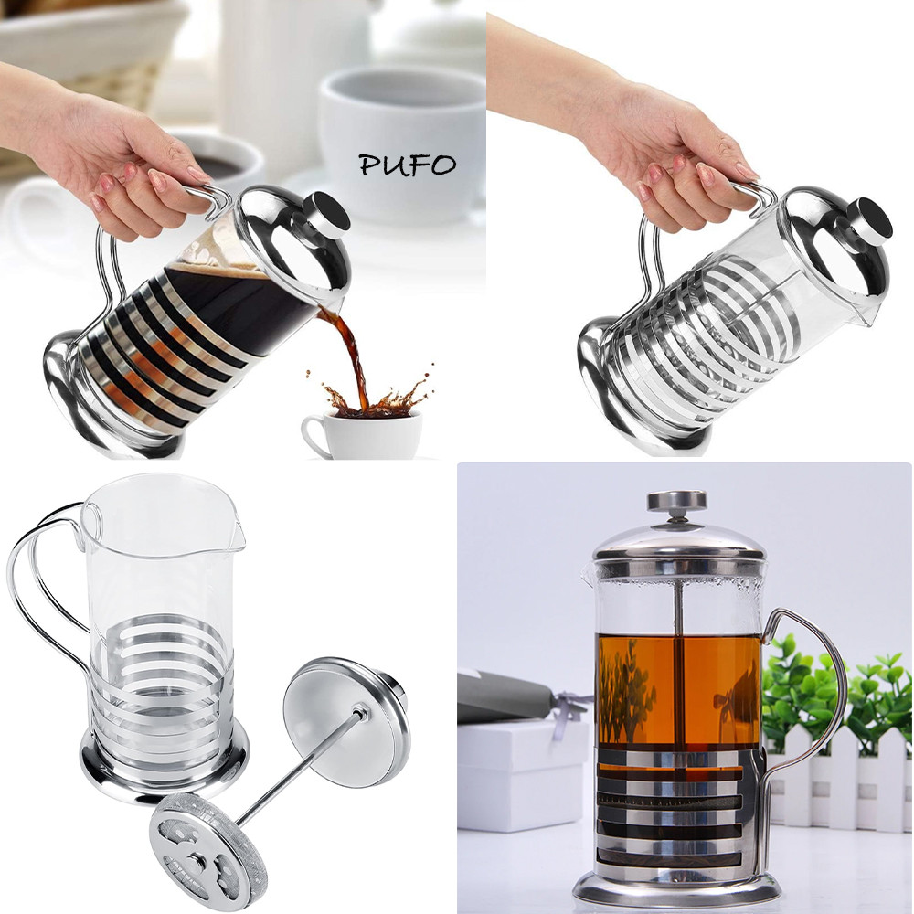 Ceainic infuzor Simple din sticla borosilicata cu maner si sita de tip presa, 600 ml - 1 | YEO