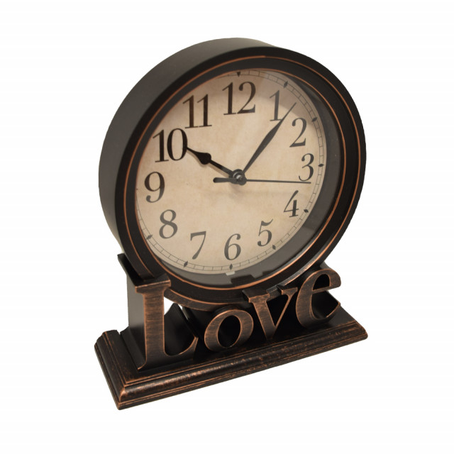 Ceas de masa Pufo Love, model Vintage, 20 x 18 cm, vintage maro - 1 | YEO