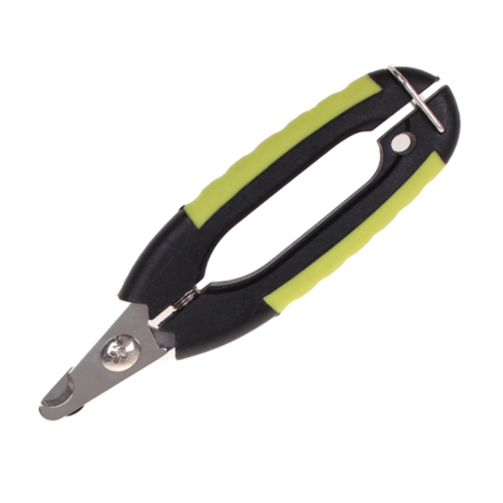 Cleste Pufo Pet pentru taiat unghii la pisici si caini, 13 cm, negru/galben