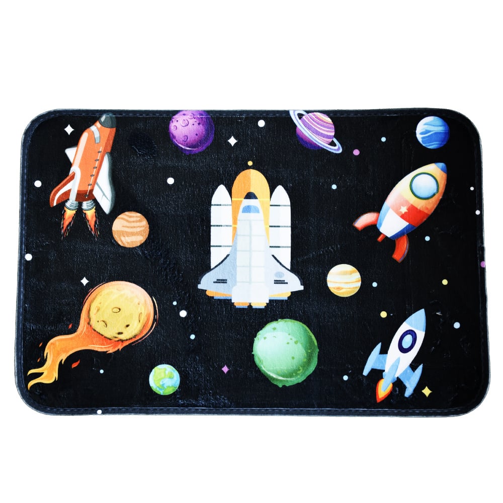 Covoras pentru camera copilului Pufo Flying Rocket, 60 x 40 cm, poliester