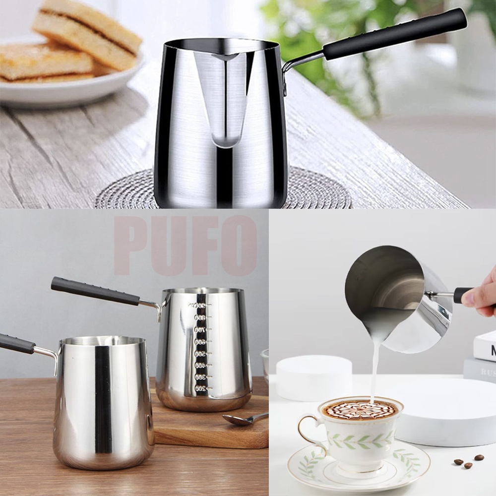 Ibric gradat din inox Pufo Coffee cu maner, 1 L - 3 | YEO