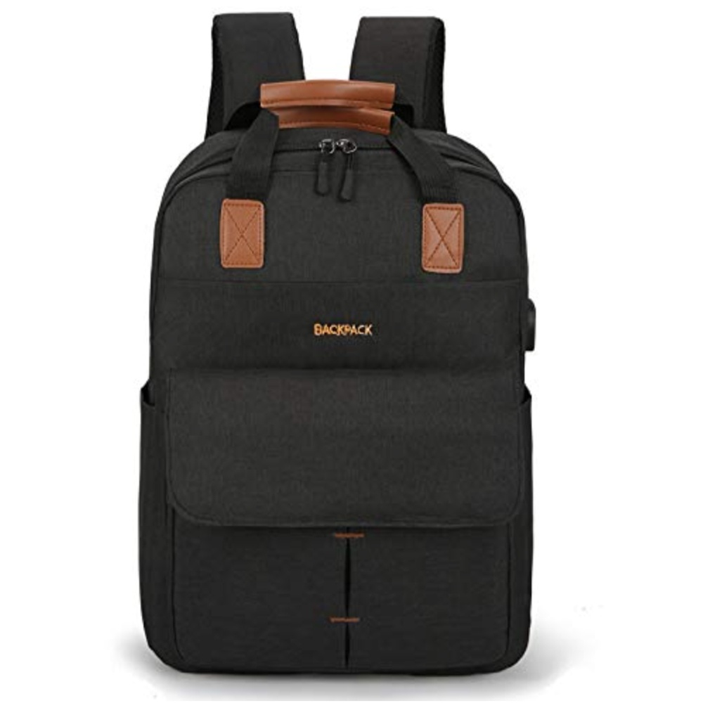 Rucsac practic Pufo Backpack cu port incarcare USB, borseta si penar inclus, 40 x 30 cm, negru - 1 | YEO