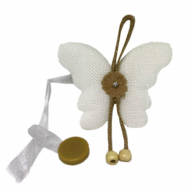 Set cordon de strangere Pufo Butterfly pentru draperie sau perdea cu magnet, 2 buc, alb - 1 | YEO