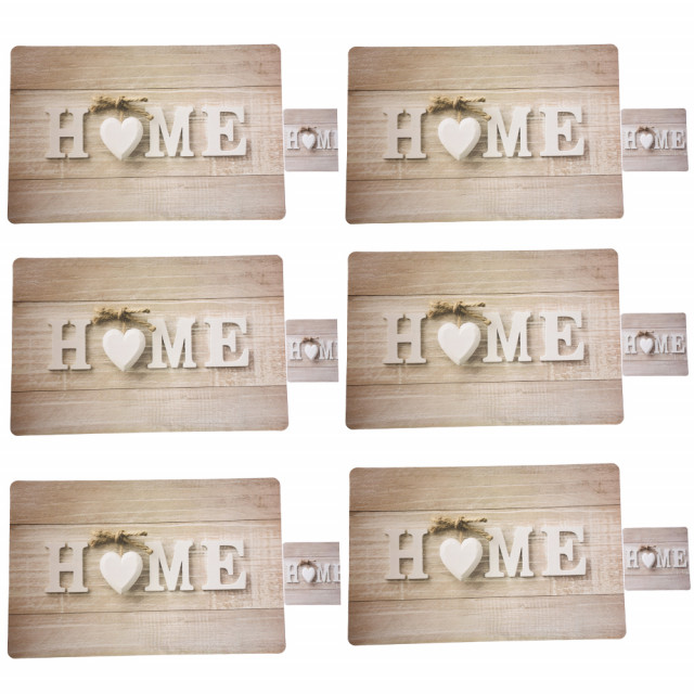 Set suport pahar si farfurie pentru servirea mesei, model Pufo Home, 6 bucati