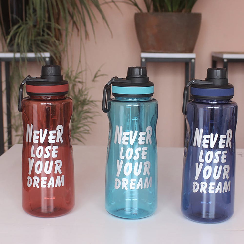 Sticla apa gradata Pufo Motivational pentru sport, fitness, antrenamente, 1 L, bleumarin - 2 | YEO